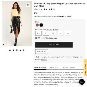Lulu’s wrap skirt vegan leather black